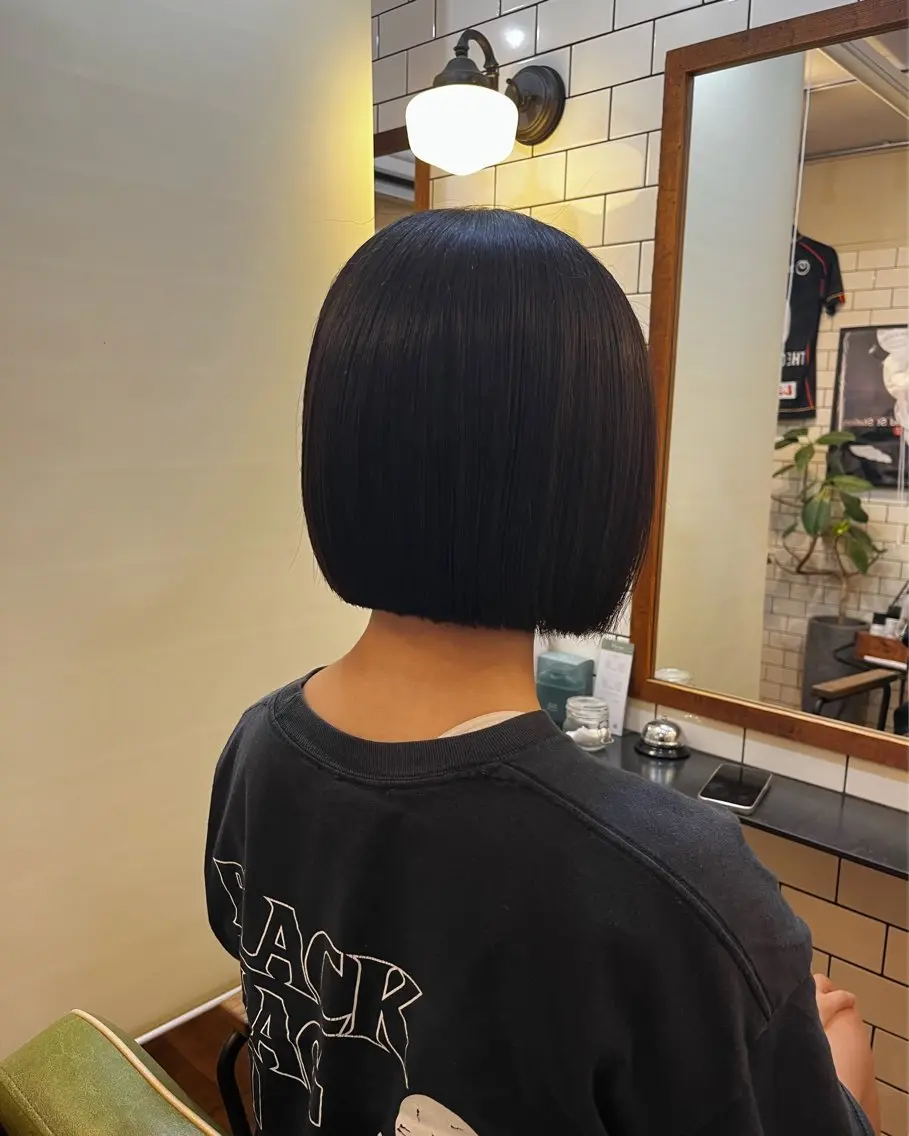 ショート カラー 切りっぱなしボブ ボブ 顔周りカット 似合わせカット ショート、ボブ💚 レイヤー/井上翔のヘアスタイル