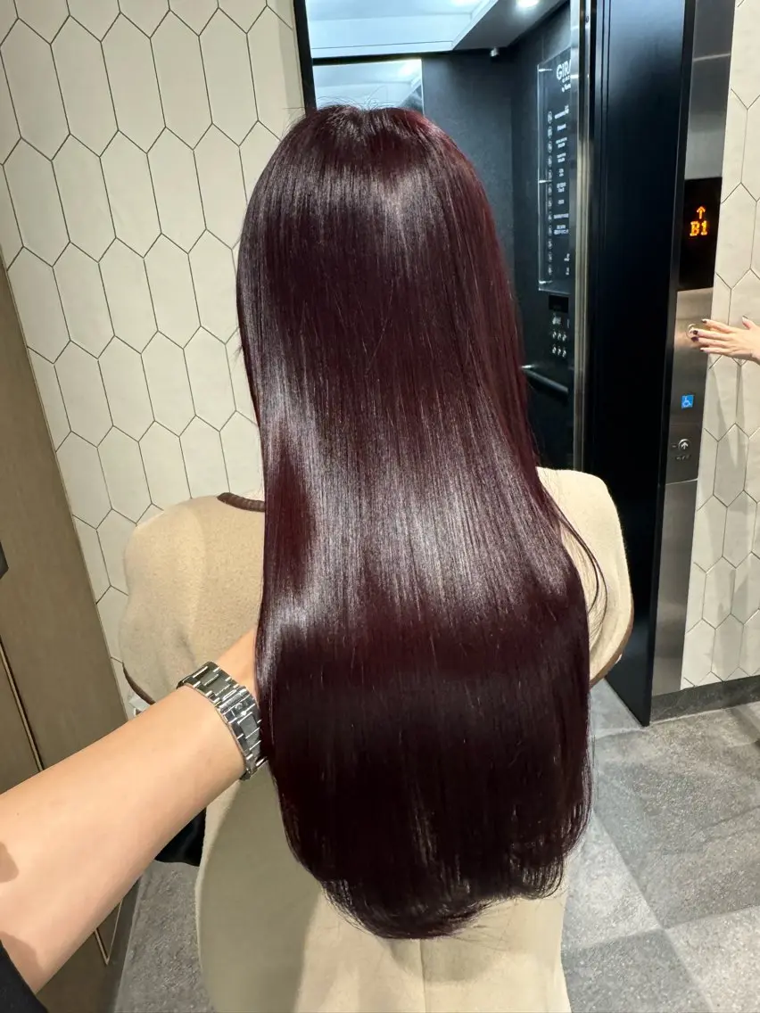 ロング 縮毛矯正 濱田 剛志のヘアスタイル