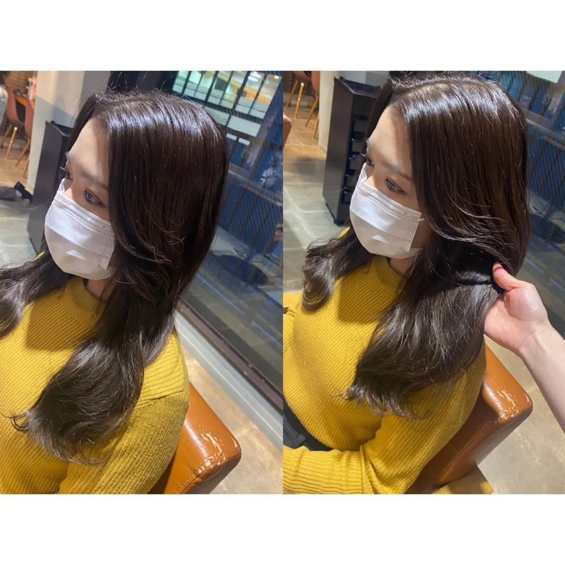 カラー 🩵盛れる顔周り/ 艶カラーemi🩵のヘアスタイル