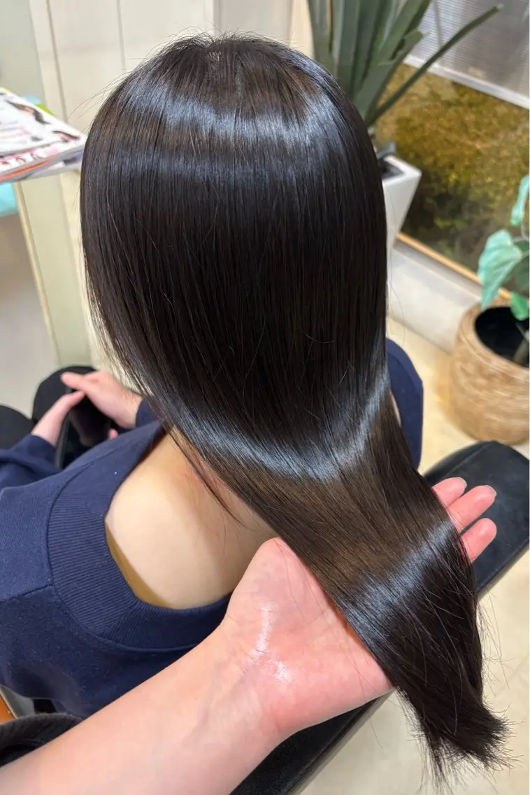 ロング カラー パーマ 髪質改善 縮毛矯正 髪質改善/ボブ 熊谷瑛美佳のヘアスタイル