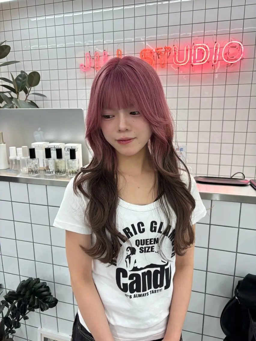 ロング カラー ヘアアレンジ カット ヘアカラー 夕羽夢🍓矢場/ JILLSTUDIOのヘアスタイル