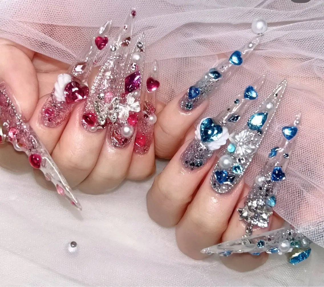 ネイル チークネイル 長さ出し フラッシュネイル フレンチネイル グラデーション ハンドネイル Lenie Nail Salonのネイルデザイン