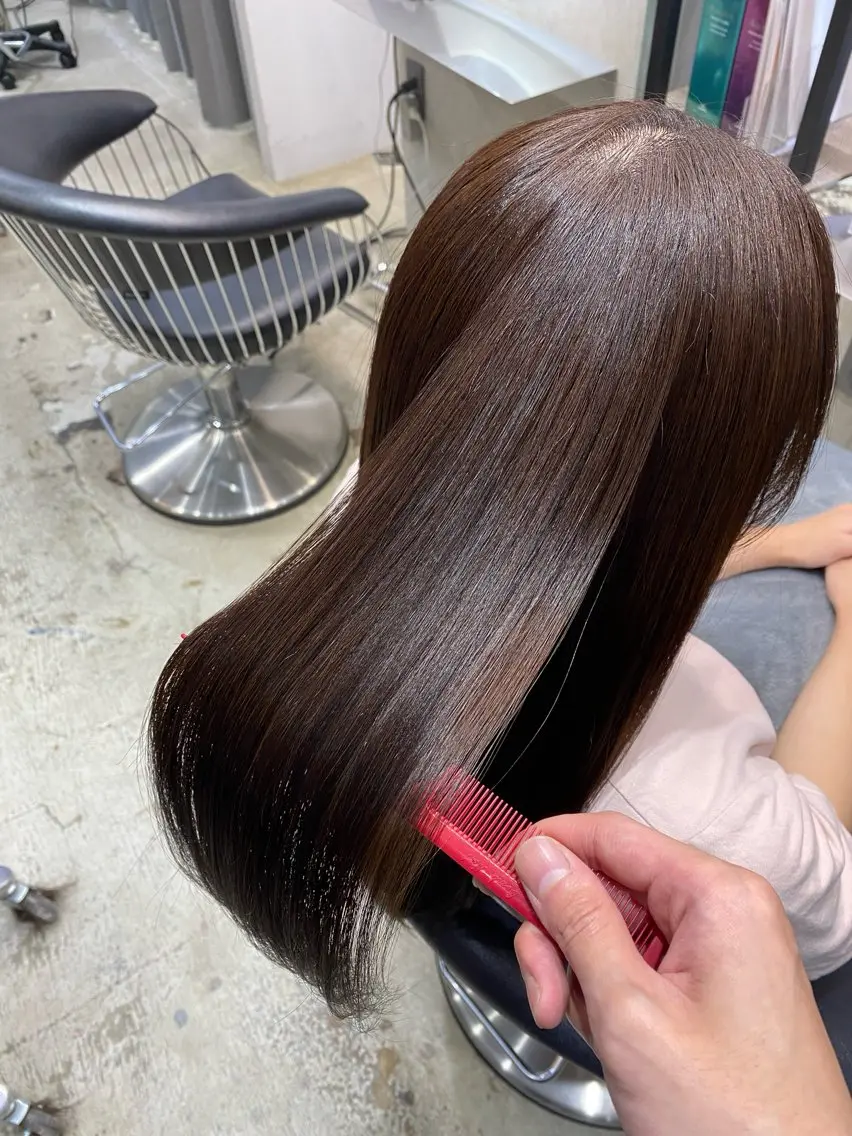 セミロング カラー 卒業式のヘアスタイル 縮毛矯正 レイヤー×縮毛矯正✨ 髪質改善/佐藤侑哉のヘアスタイル