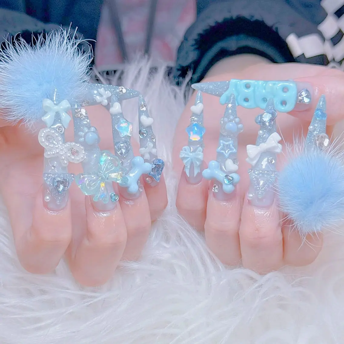 「🤩お気に入り限定、」💅チップ長さ出し+ゴテゴテアートやり・パーツつけ放題の写真