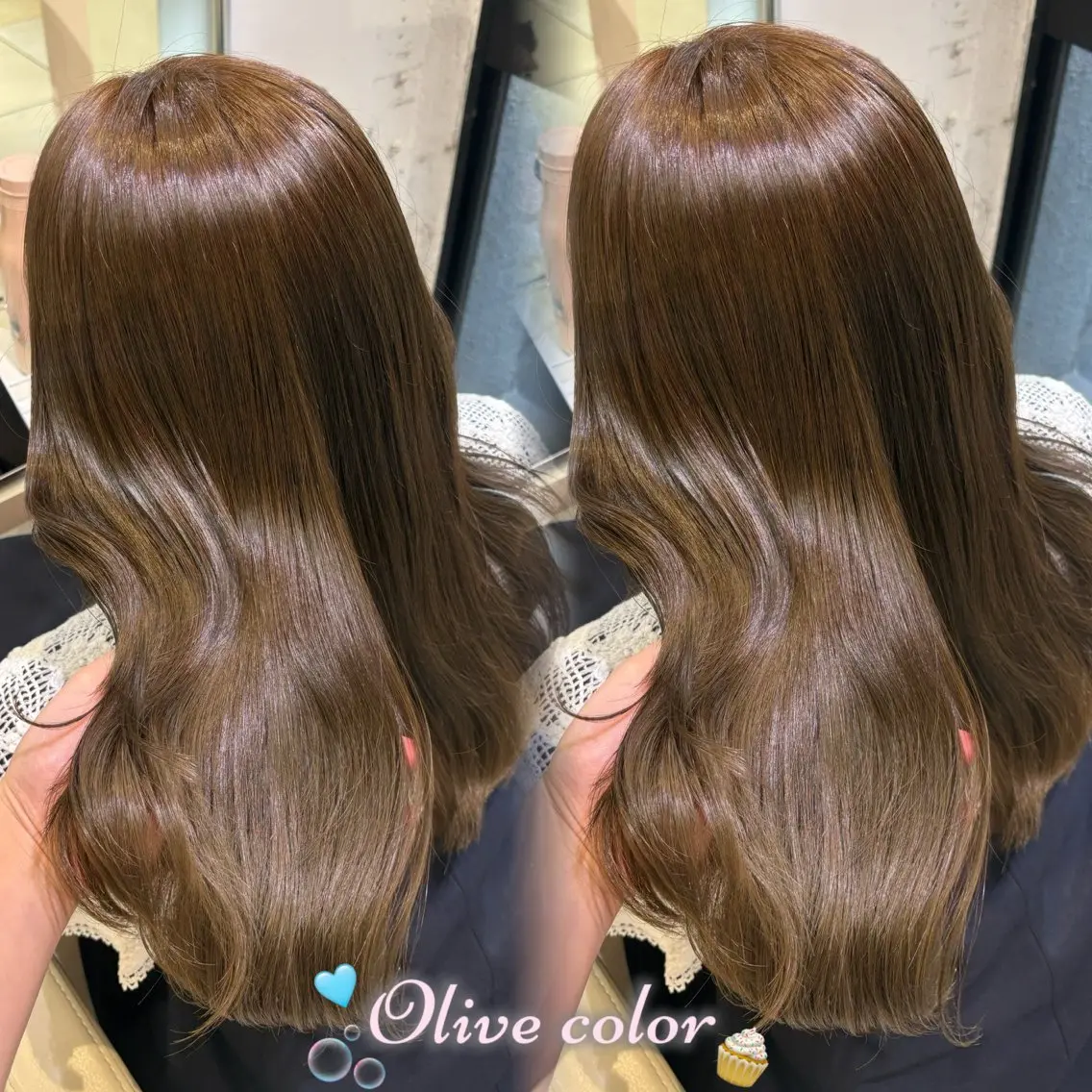 ロング カラー 透明感カラー オリーブカラー ヘアカラー トリートメント 新宿/艶カラー 🎀韓国ヘアKANAのヘアスタイル