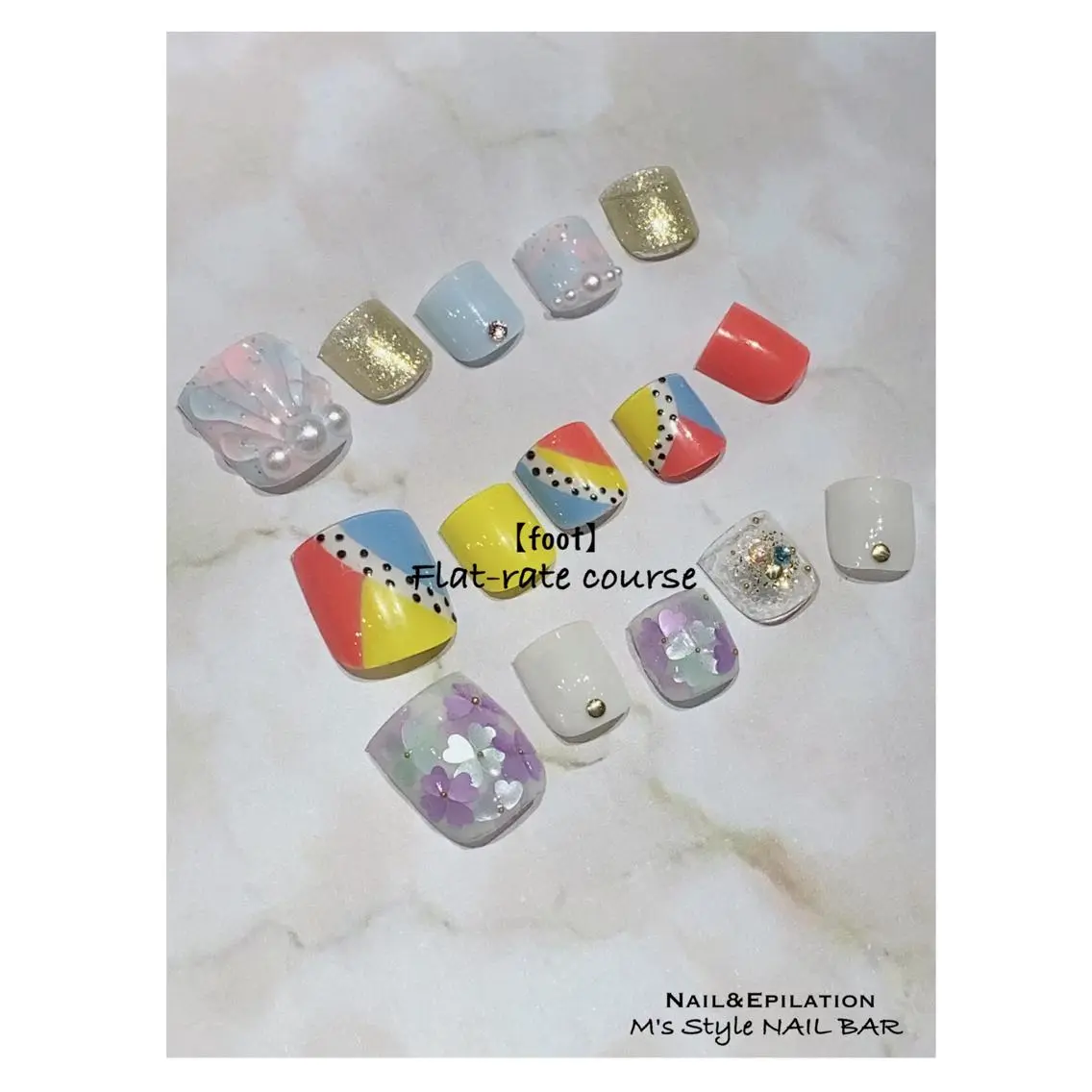 ネイル 成人式 フットネイル ジェルネイル 韓国ネイル ロングネイル M's Style NAIL BARのネイルデザイン