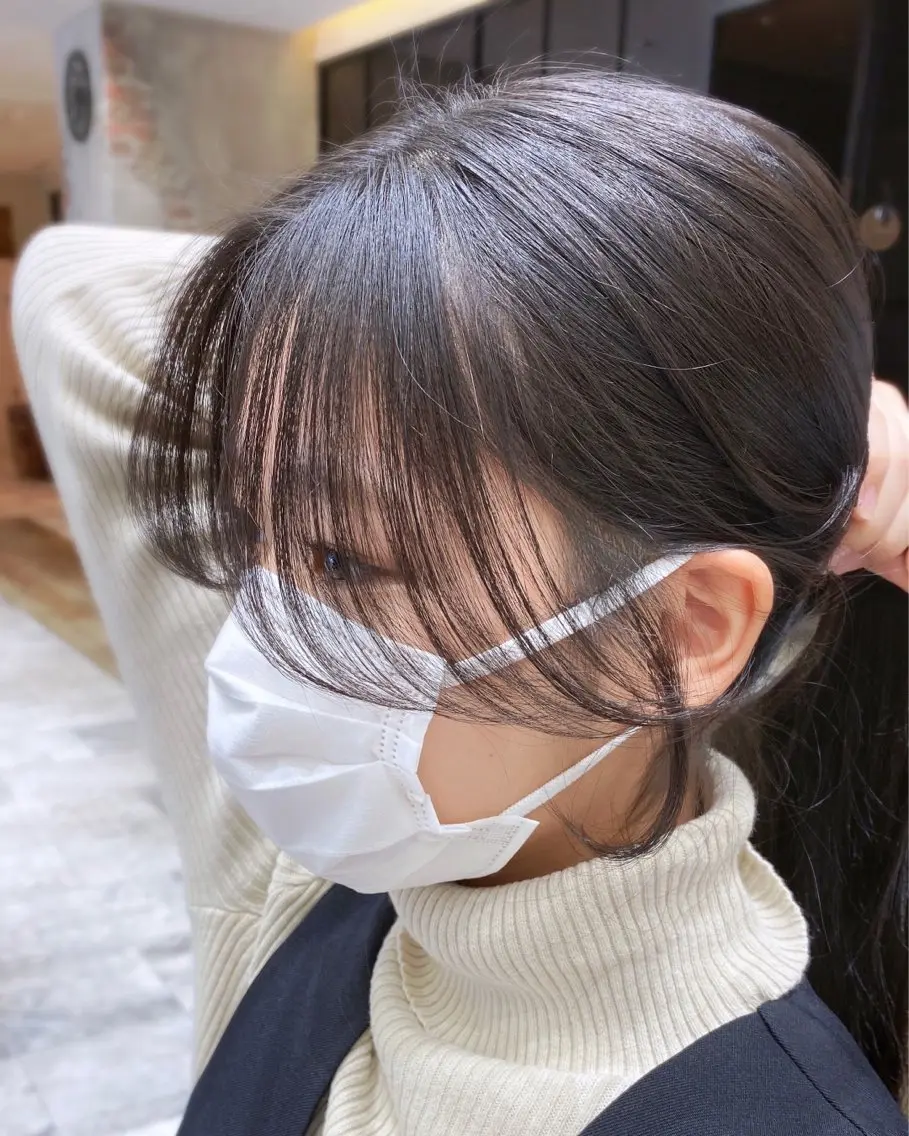 セミロング カラー 顔まわりカット🌟 くびれヘア/寺門遥輝のヘアスタイル