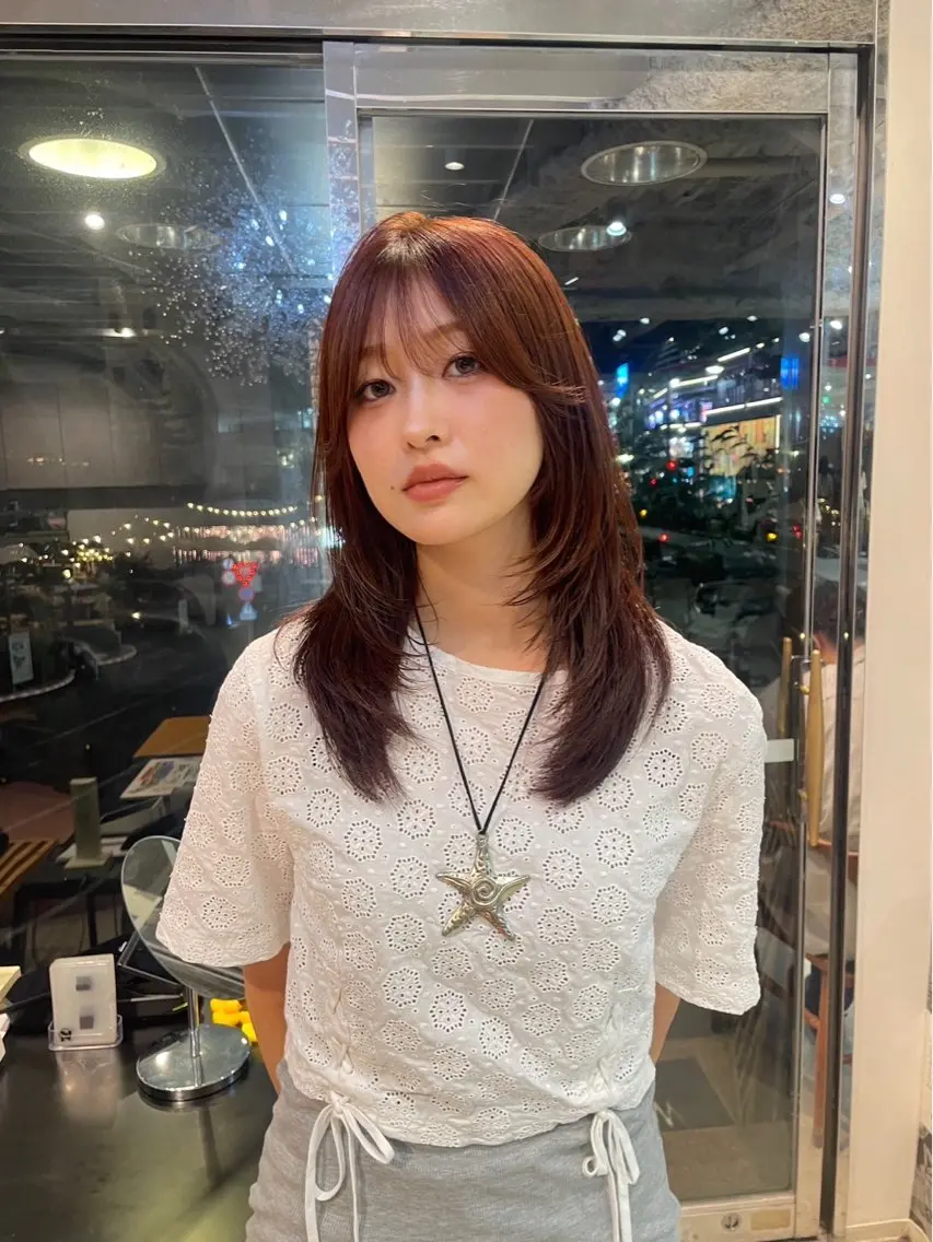 ロング カラー ブラウンカラー チェスナットブラウン レイヤーカット fifth_ 海空 mikuのヘアスタイル