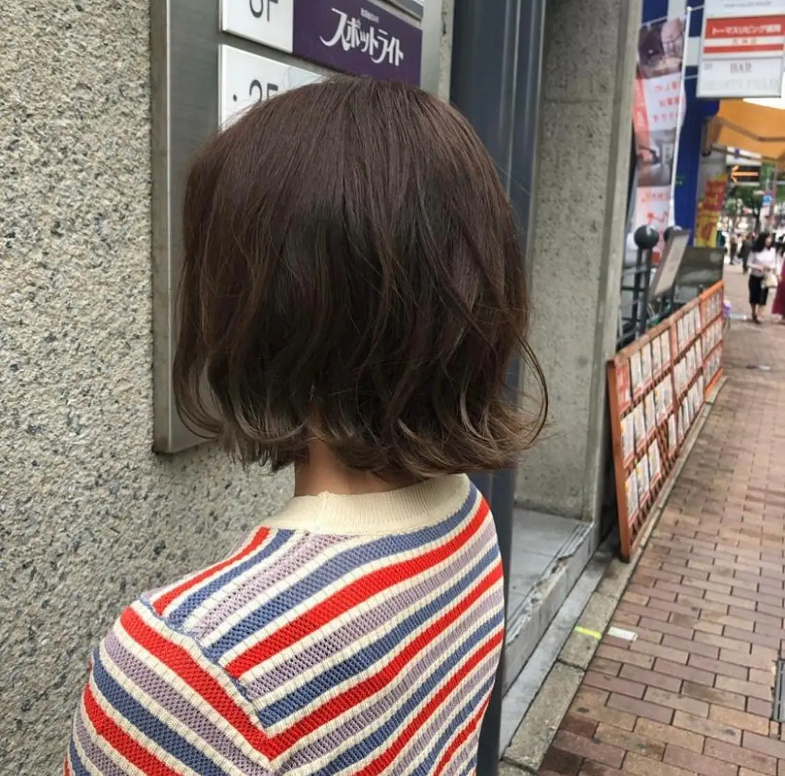 ショート カラー ブラウンカラー オリーブブラウン ボブ jill by gisel＿のヘアスタイル