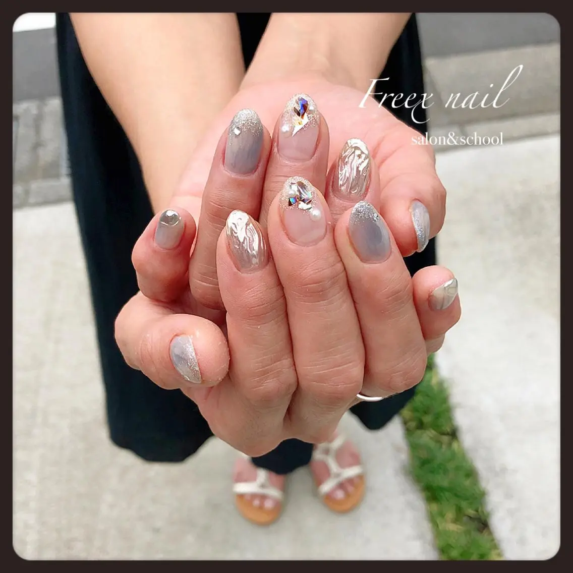 ネイル ミラーネイル freex nail /ニュアンス/個性派のネイルデザイン