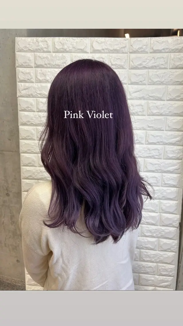 ロング カラー ブリーチ ピンクカラー バイオレットカラー Rin♡透明感ピンク 🎀白肌ラベンダーのヘアスタイル