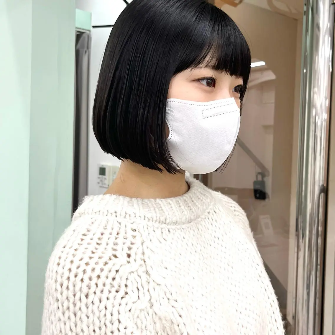 ショート カラー ボブ カット ヘアカラー トリートメント 天王寺韓国ヘア 小山歓実のヘアスタイル