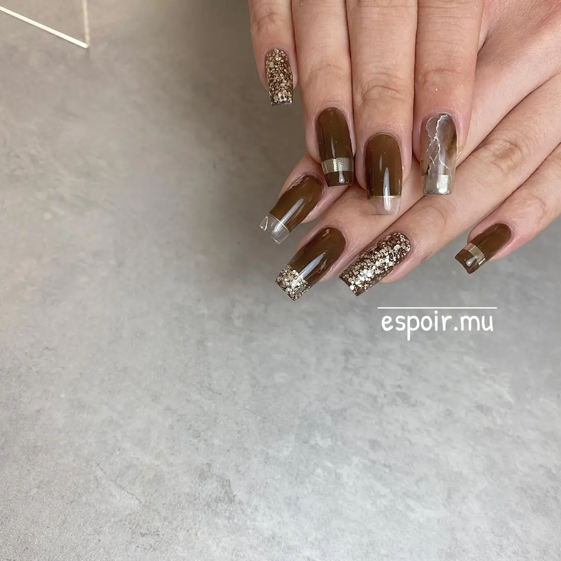 ロング ネイル espoir. muのネイルデザイン
