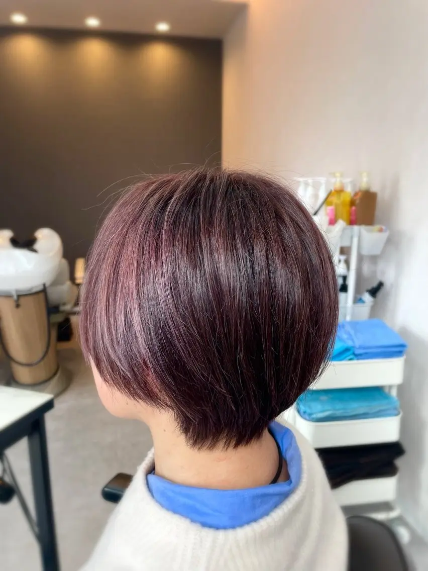 ショート カラー ピンクカラー カット ヘアカラー トリートメント 森山 雄太のヘアスタイル