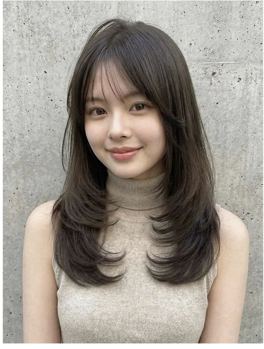 セミロング 梅田縮毛矯正◻︎髪質 改善◻︎細見 了眞のヘアスタイル