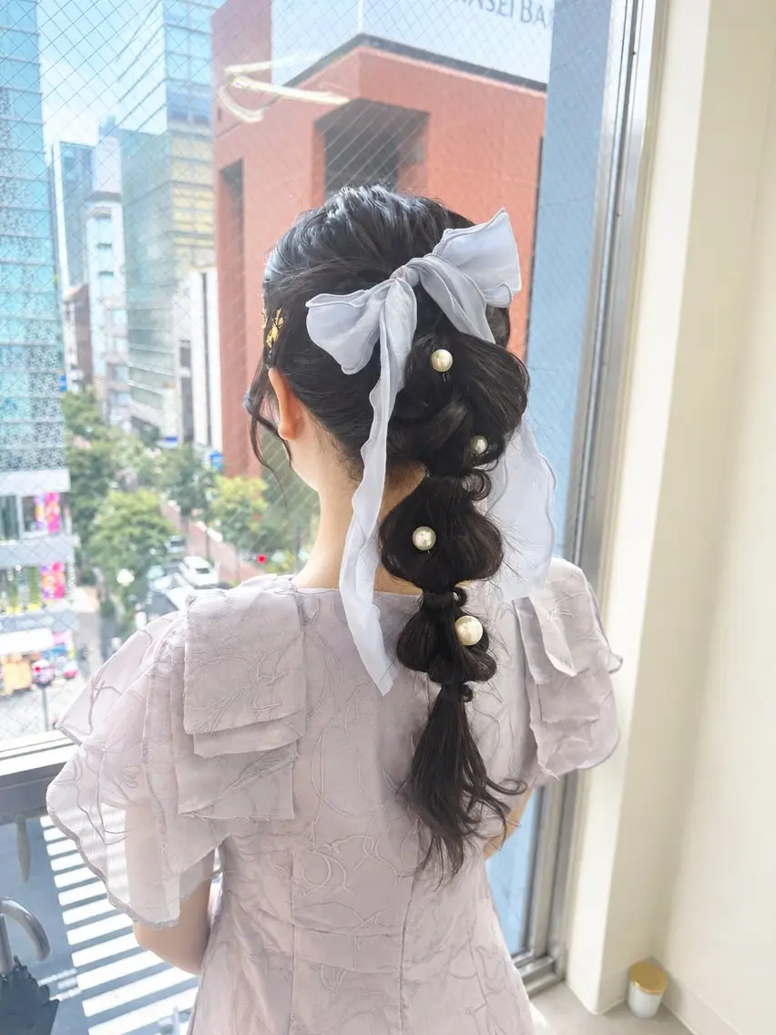 【平日限定🪄】大人かわいい♡トレンドフルアップヘアセット🎀の写真