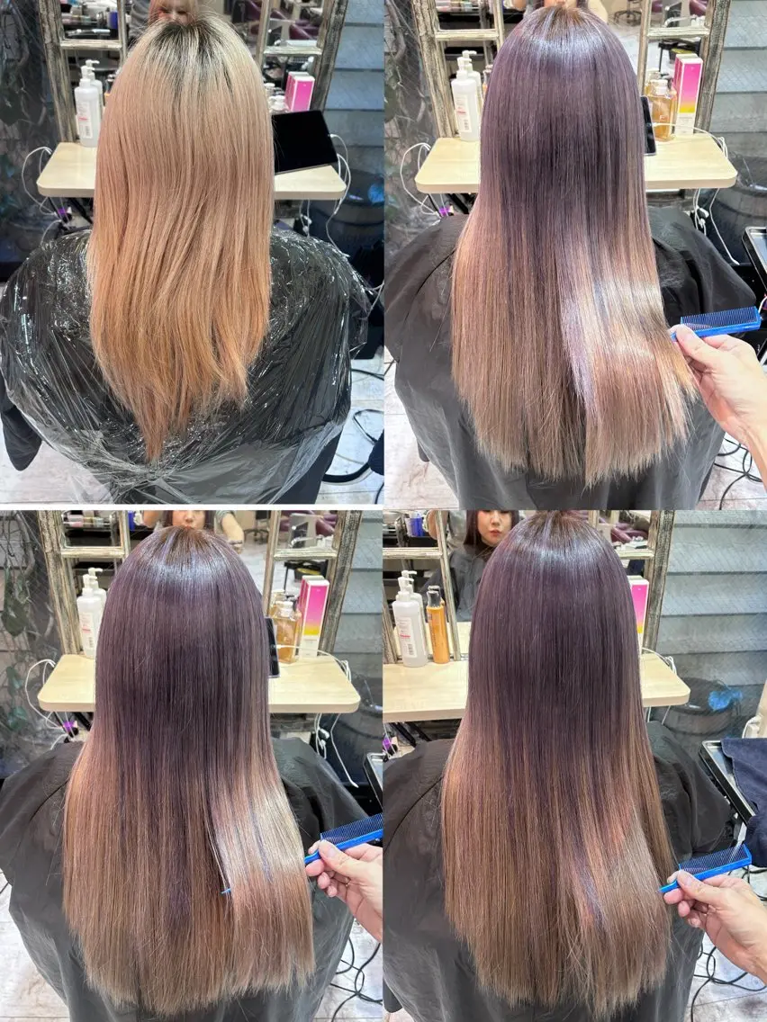 ロング カラー ササ キのヘアスタイル
