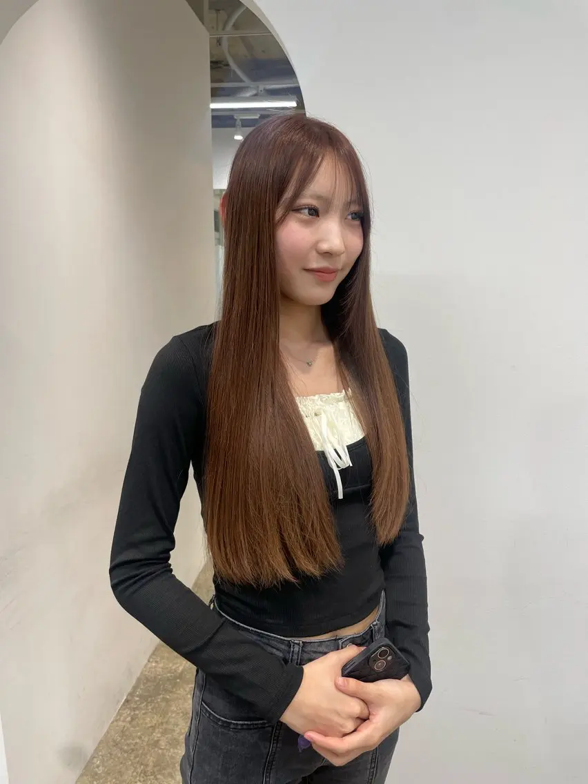 ロング カラー ヘアカラー トリートメント 𝘚𝘶𝘻𝘶 𓂃𓈒𓏸のヘアスタイル