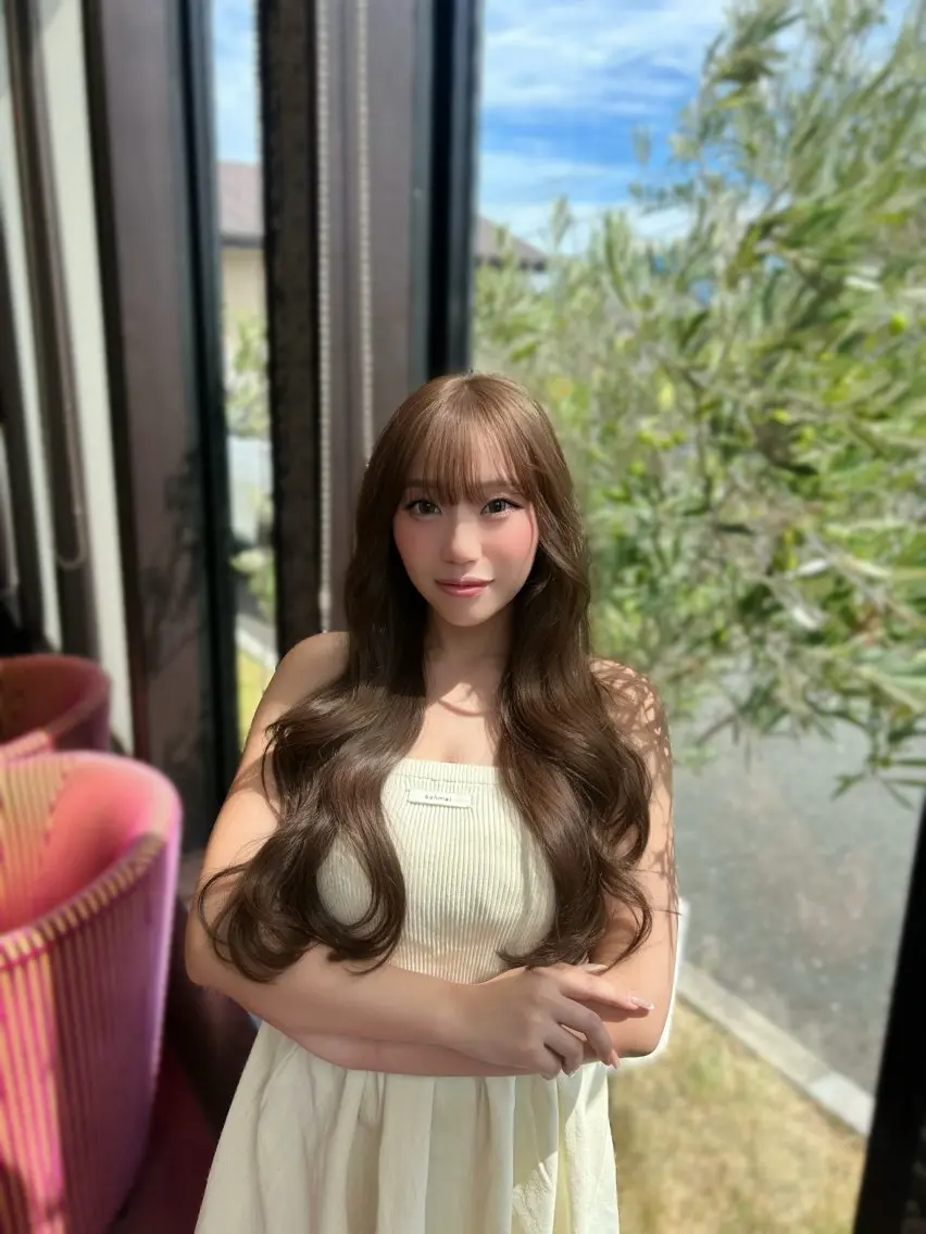 ロング カラー ブラウンカラー 韓国風ヘア レイヤーカット ヘアカラー 艶髪/透明感 /YURIA🤍のヘアスタイル