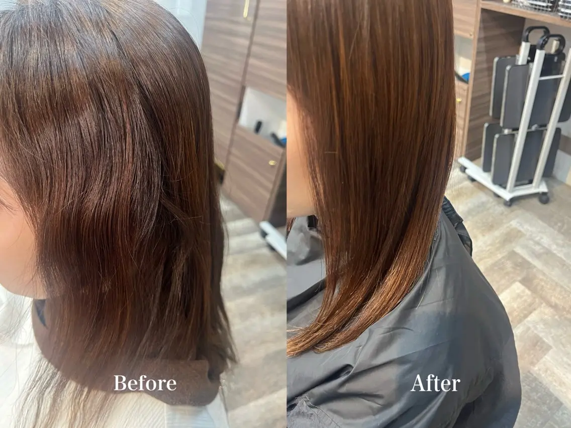 セミロング 縮毛矯正 トリートメント こと🐰 9日だけ辻堂店のヘアスタイル