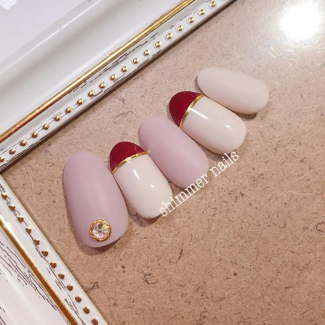 ネイル マットネイル フットネイル shimmer nailsのネイルデザイン