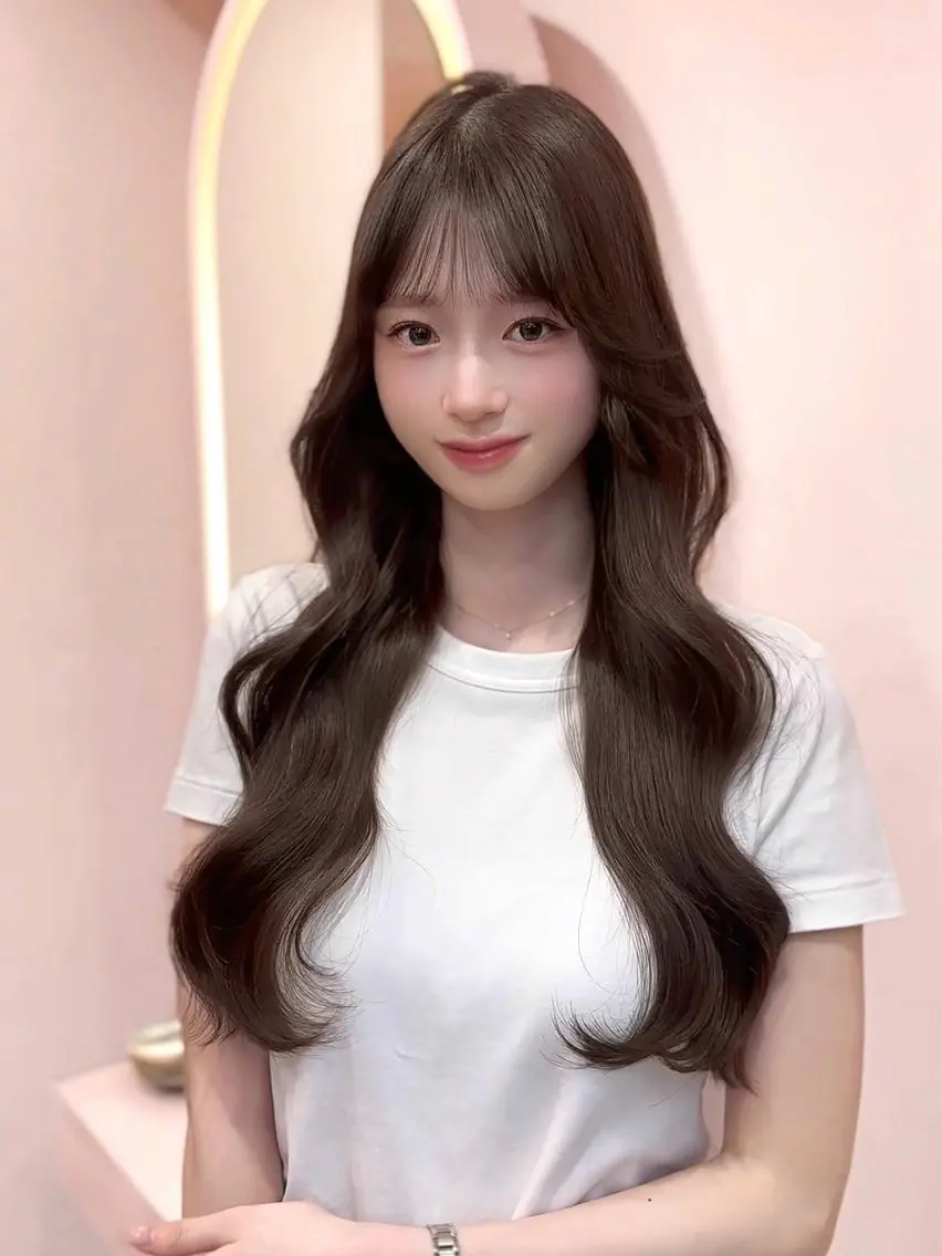 ロング 顔周りカット 透明感カラー♡ 原宿美容室￤Rinaのヘアスタイル