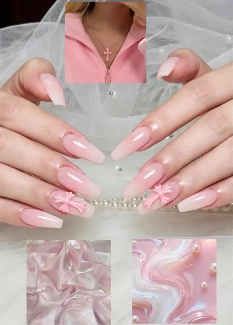 ネイル オーロラネイル グラデーション キラキラネイル 韓国ネイル ロングネイル NEM.nail studio 京都店のネイルデザイン