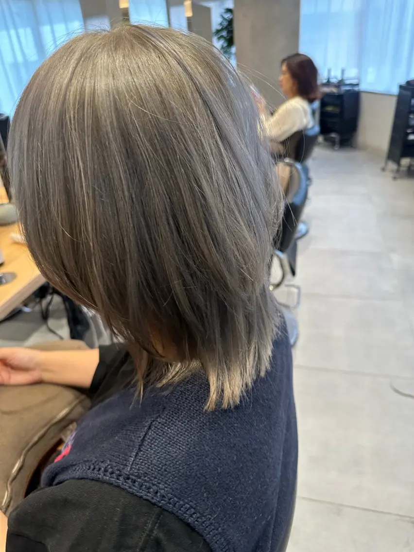 ロング カラー ヘアアレンジ ブリーチ ヘアカラー トリートメント オリーブ透明感カラー 表参道/MIKUのヘアスタイル