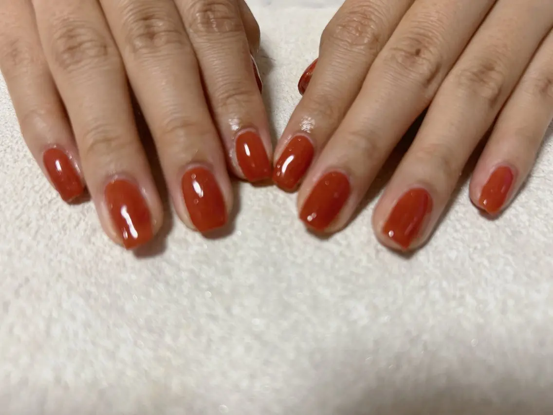 ネイル オレンジ ハンドネイル mogunail &blowのネイルデザイン