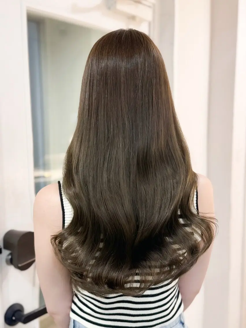 ロング カット ヘアカラー トリートメント 韓国ヘア🩶レイヤー 🦋ボブnanakoのヘアスタイル
