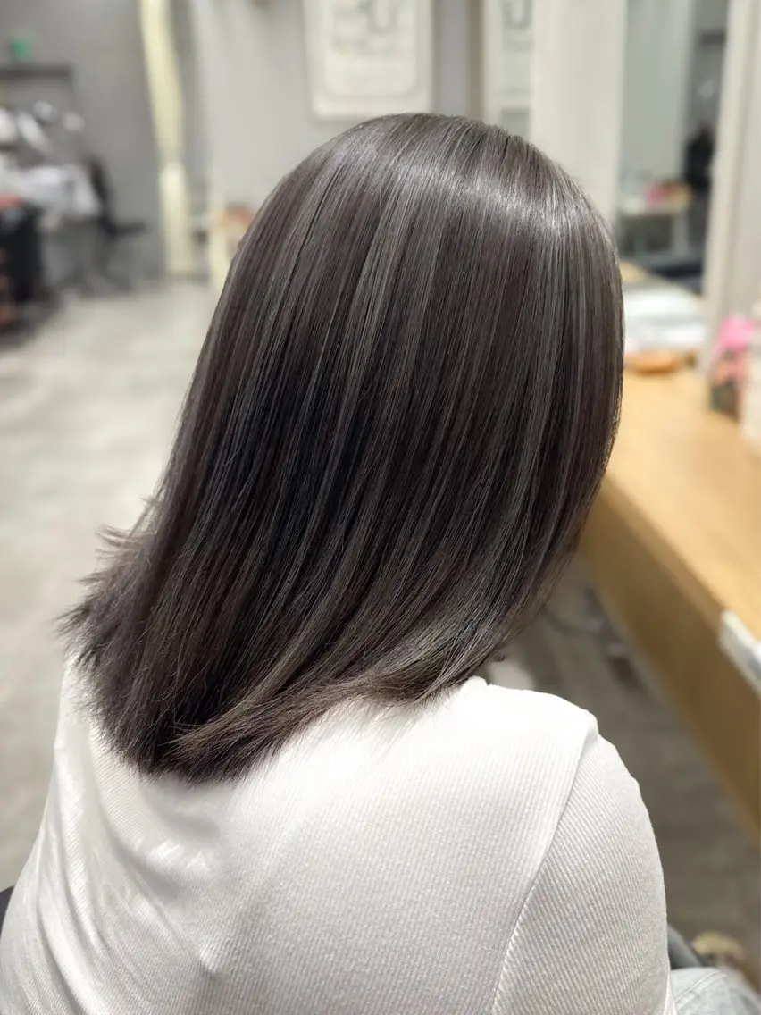 ミディアム カラー ブリーチ ハイライトカラー ハイライト カット ヘアカラー 巻ける髪質改善🫧ハ イライト/永田汰伊智のヘアスタイル