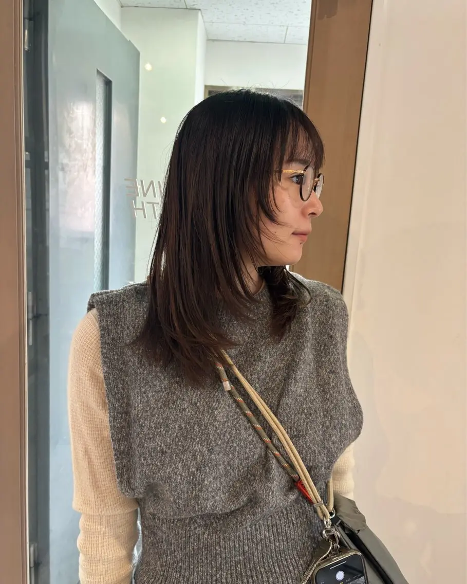ミディアム カラー レイヤーカット カット ヘアカラー トリートメント Takuma Suzuki中目黒のヘアスタイル