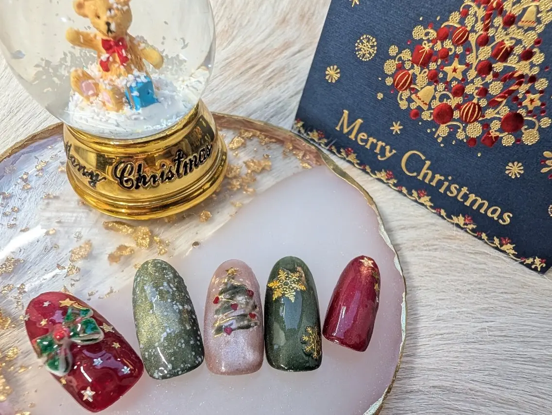 ネイル 冬ネイル クリスマス ⟡.marina⟡. minimoセール中のネイルデザイン