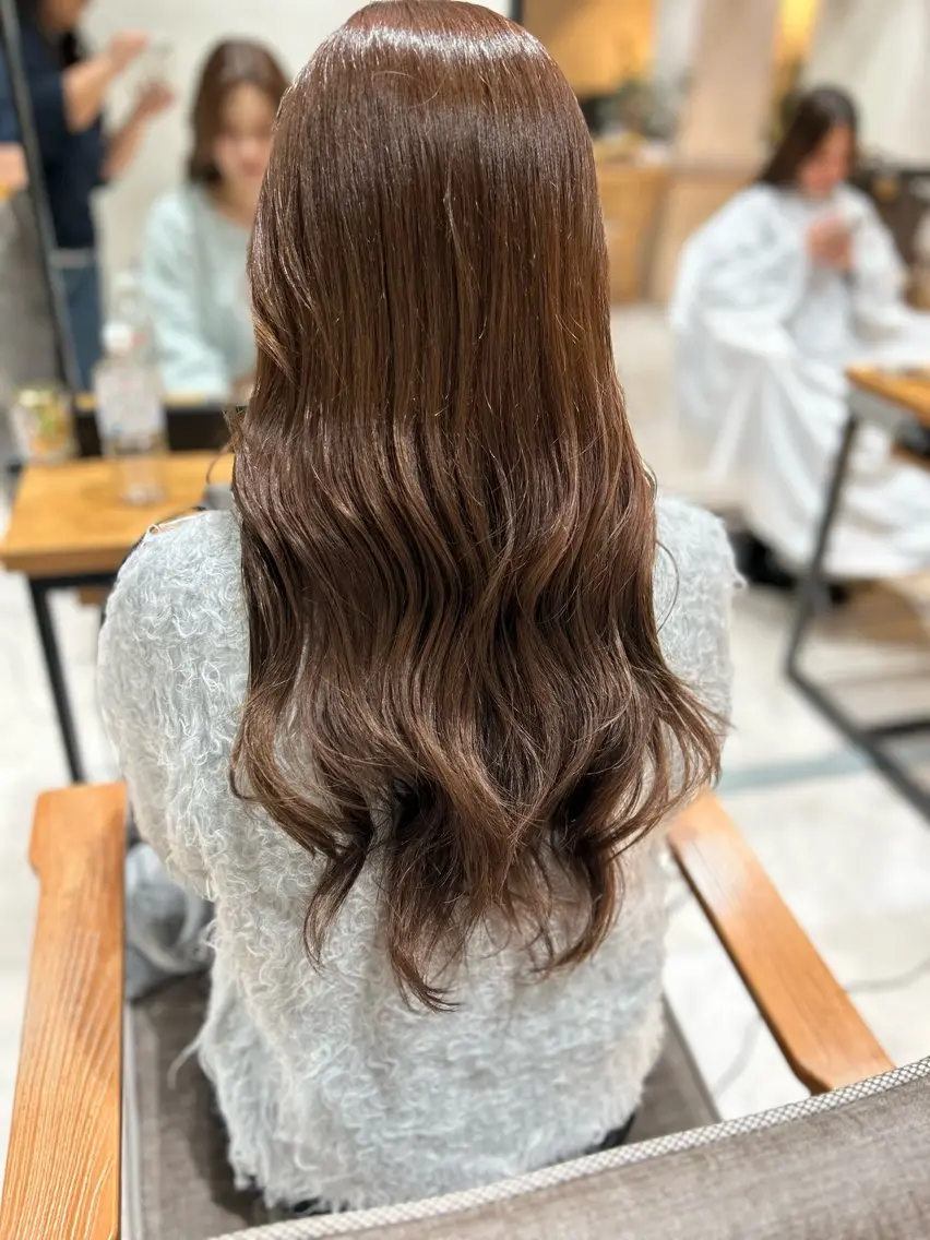 ロング カラー 髪質改善/赤みゼロ 🤎柔ベージュのヘアスタイル