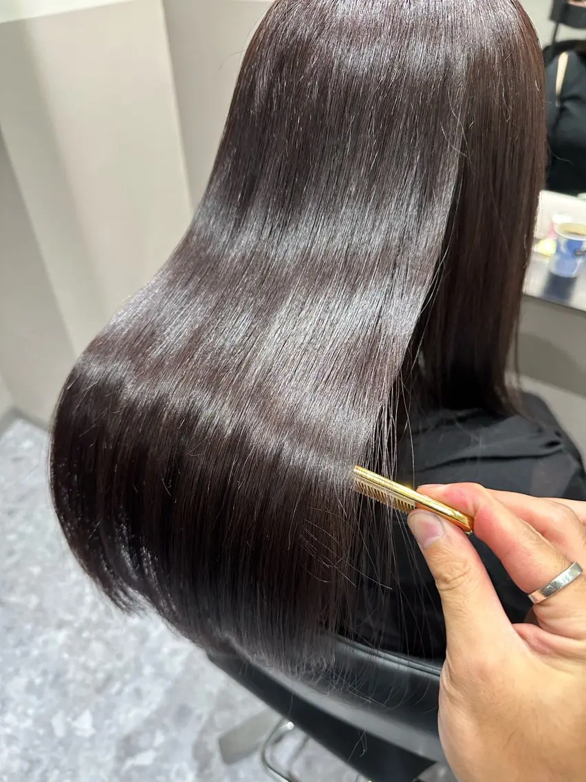 ロング カット ヘアカラー トリートメント 彼ウケ抜群🎀垢抜け 艶暗髪🪞一輝のヘアスタイル