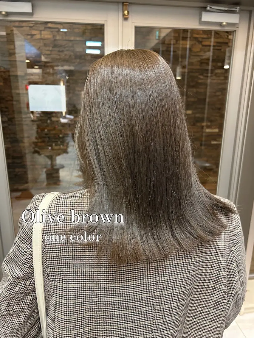 ミディアム カット ヘアカラー トリートメント 🧸HARUNA 艶髪✨透明感🫧のヘアスタイル
