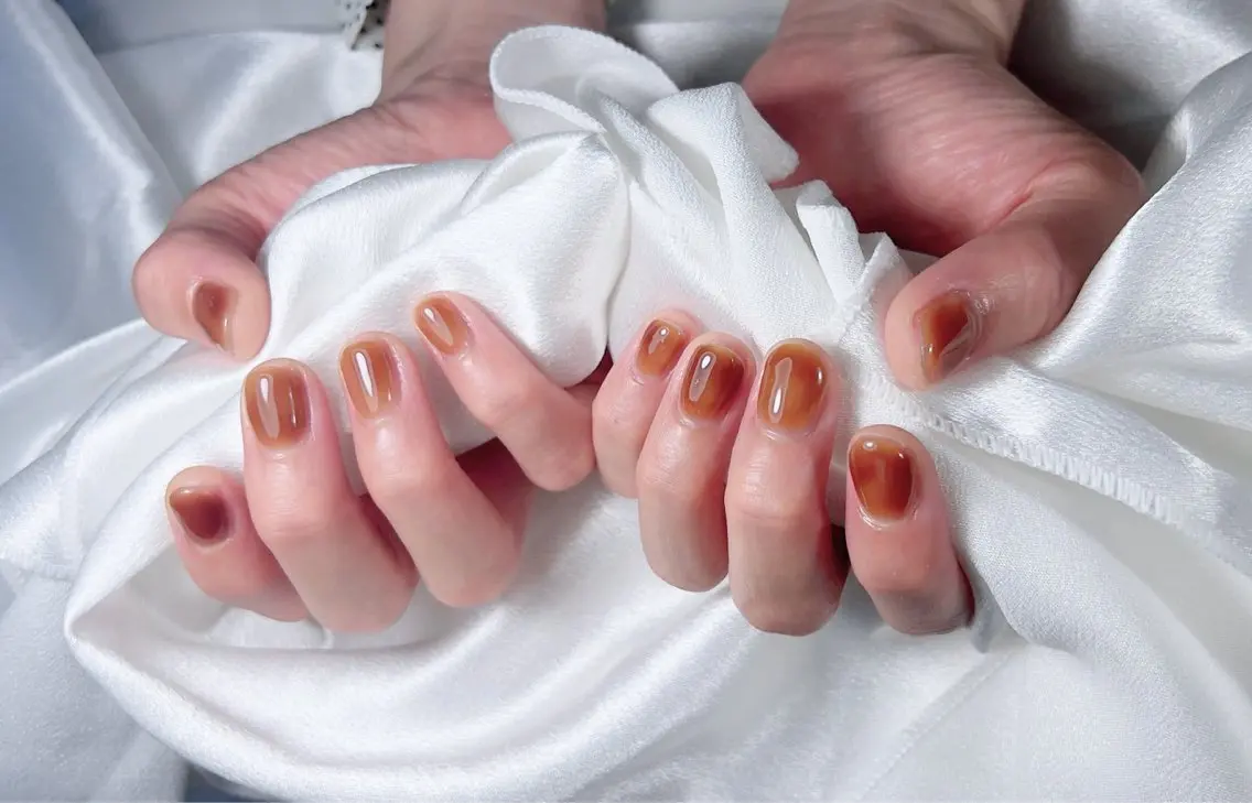 ネイル フットネイル ジェルネイル マグネットネイル 持ち込み ワンカラーネイル Sunset Nail 柏のネイルデザイン