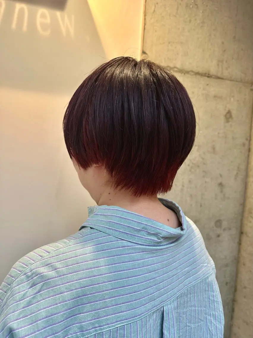 ショート カラー ラベンダーカラー レッドカラー 🦋ハイトーン🦋/ かのんのヘアスタイル