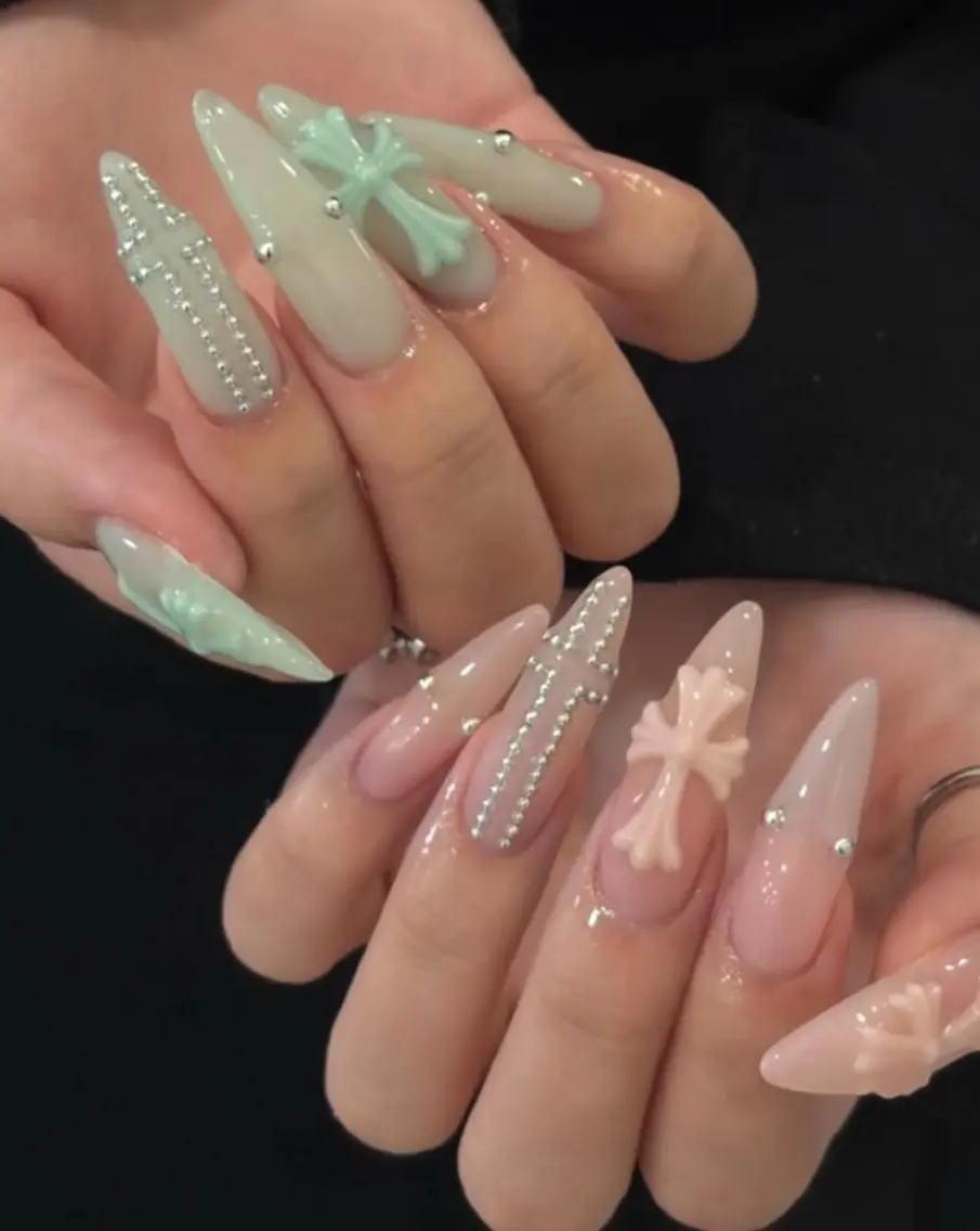 ロング カラー 韓国風ヘア ハンドネイル AMI  NAIL 池袋のネイルデザイン