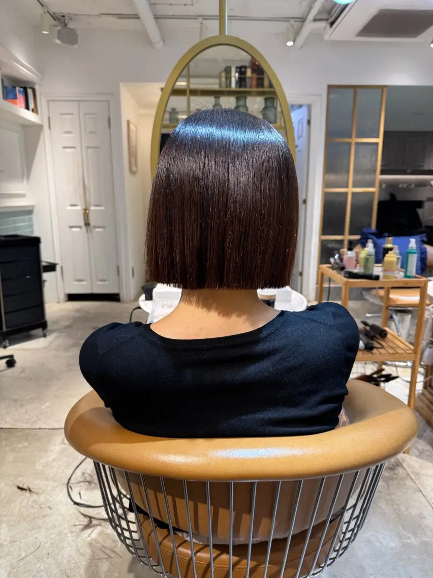 ミディアム 髪質改善 縮毛矯正 カット ヘアカラー トリートメント ヘアセット 髪質改善/ボブ /韓国/erikoのヘアスタイル
