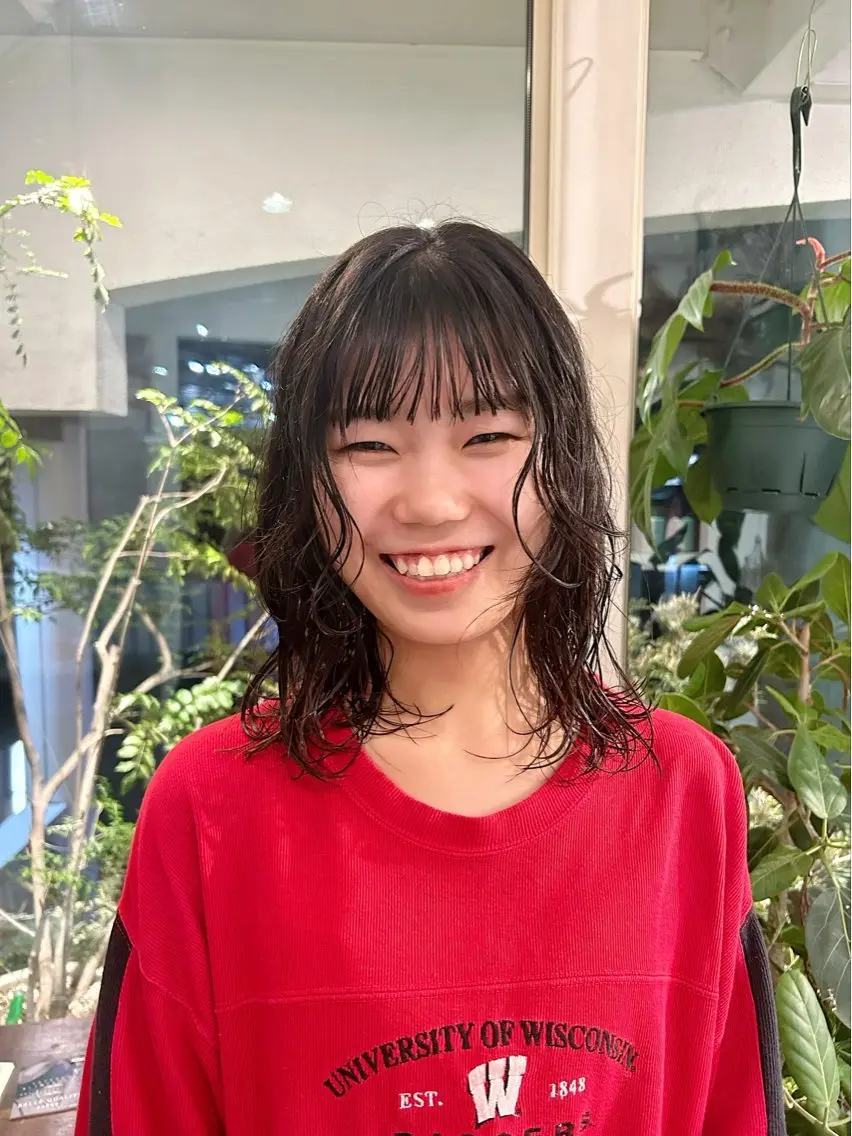 ミディアム ミディアムパーマ ボブ 谷澤 朋佳のヘアスタイル