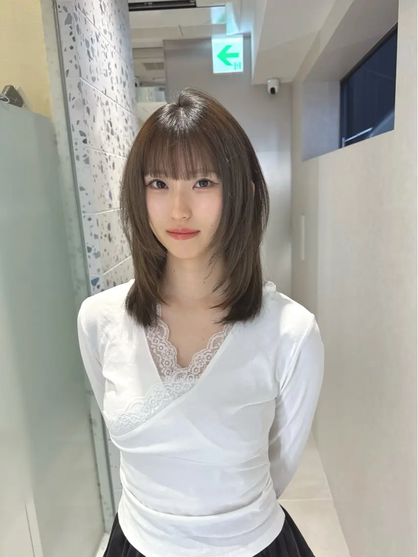 ミディアム カラー カット ヘアカラー トリートメント 矢野 晃平のヘアスタイル