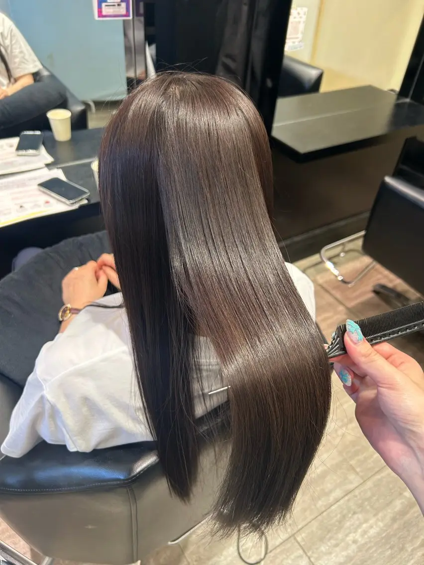 ロング 髪質改善 ヘアカラー トリートメント ishizuka toaのヘアスタイル