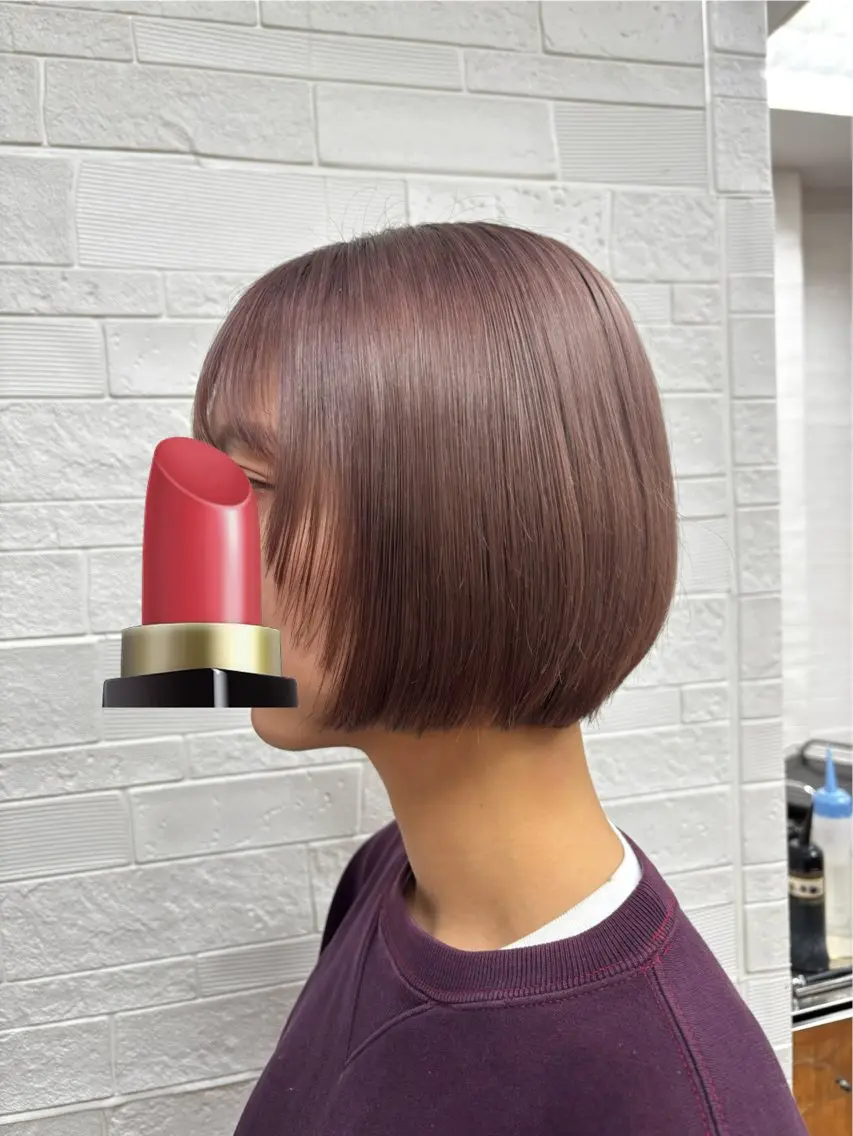 ショート ボブ 顔周りカット カット トリートメント 坂田 美空のヘアスタイル