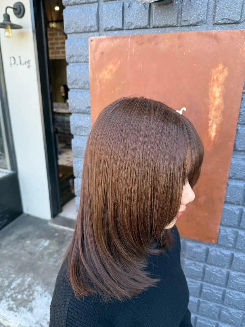 セミロング カラー ベージュカラー 田中 叶夢のヘアスタイル