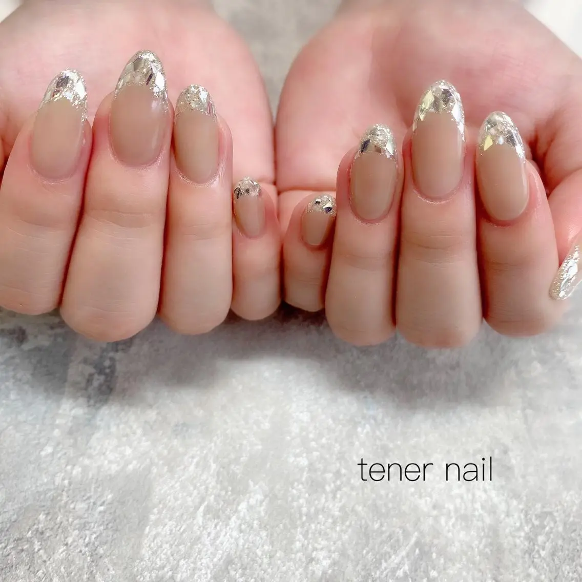 ネイル フレンチネイル ガラスフレンチ テネルネイル tener nailのネイルデザイン