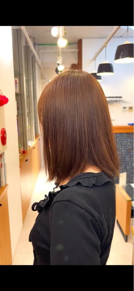 ミディアム カラー ブラウンカラー ヘアカラー トリートメント 艶感カラー/ カラーモデル募集のヘアスタイル