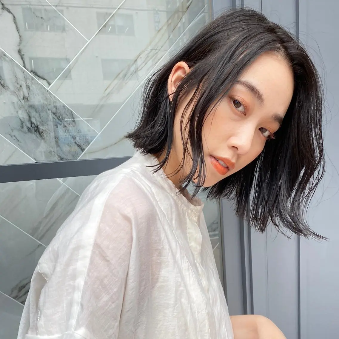 ミディアム ボブ かきあげバング 外ハネヘア ✨髪のお医者さん✨ イナガキハヤトのヘアスタイル