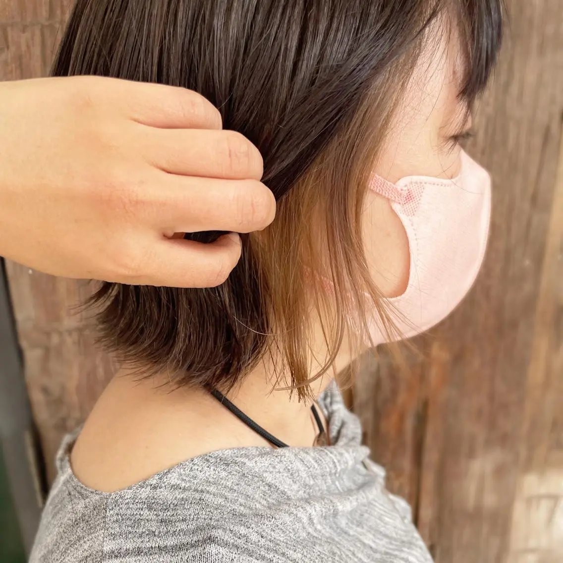 ミディアム カラー 髪質改善ストレート 脱白髪染め yukaのヘアスタイル