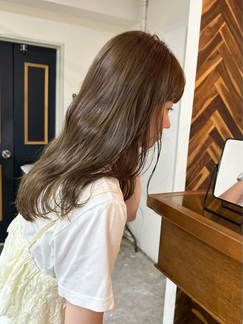セミロング カット ヘアカラー トリートメント NAGISA髪質改善 &透明感カラー🪞のヘアスタイル